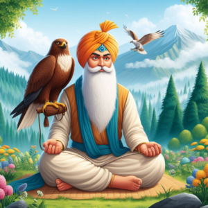 guru gobind with hawk