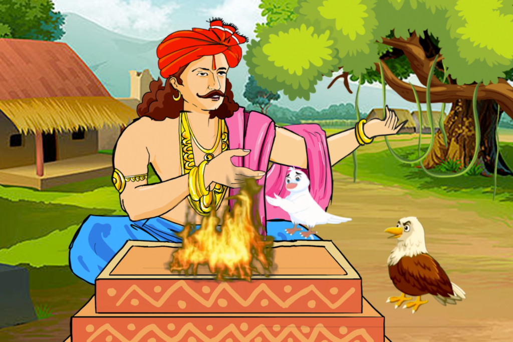 Maharaja Shivi - The King who sacrificed his body to save a bird