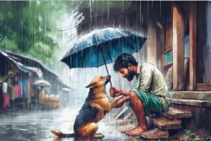 Man with a dog in kerala